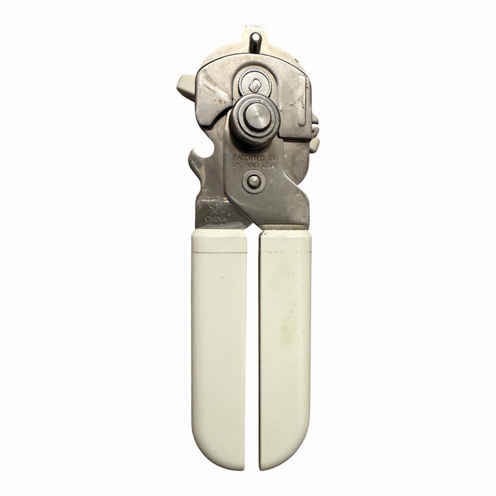 The Pampered Chef Safety Smooth Edge White Manual Bottle Can Opener 2758 Retired